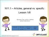 An ESL Lesson Plan On Articles: General vs. Specific