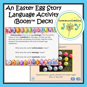 Preview of An Easter Egg Story Language Activity (Boom™ Deck)