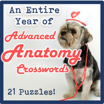 Preview of An Entire Year of Advanced Anatomy Crossword Puzzles (Bundle!)