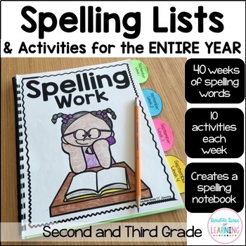 Preview of Entire Year of Spelling Words & Activities plus Editable BUNDLE: 2nd & 3rd Grade