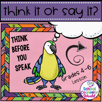 Preview of An INTERACTIVE Lesson on Think It or Say It, Grades 4-6