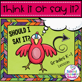 Preview of An INTERACTIVE Lesson on Think It or Say It, Grades K-1