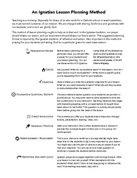 Preview of An Ignatian Lesson Planning Method
