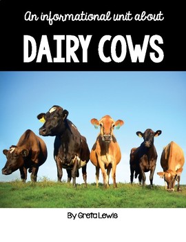 Preview of An Informational Unit About Dairy Cows - Greta Lewis