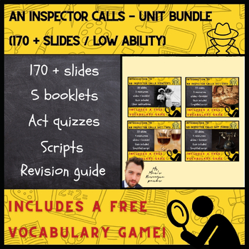 Preview of An Inspector Calls - Complete Unit Bundle - 2024 (170 + slides + act quizzes)