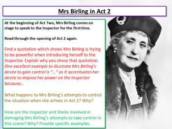 An Inspector Calls Mrs Birling by EnglishGCSEcouk | TPT