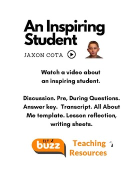 Preview of An Inspiring Student. Video Based Lesson. Gifted. Transcript. ELA. Discusssion
