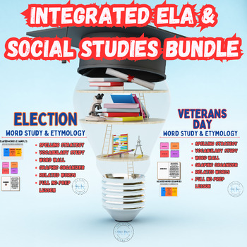 Preview of Integrated Social Studies ELA Unit| BUNDLE| Election Day| Veterans Day| Activity