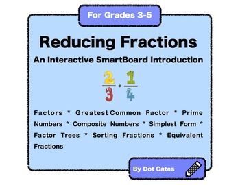 Preview of An Interactive Smartboard Introduction to Reducing Fractions for Gr. 3 - 5