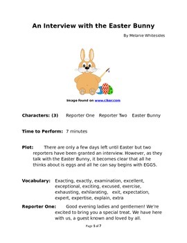 Preview of An Interview with the Easter Bunny - Small Group Reader's Theater