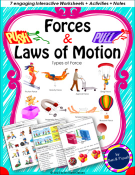Preview of Forces and Laws of Motion : Unit with Worksheets, Activities and Notes