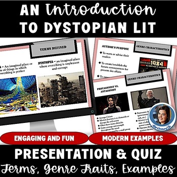 Preview of An Introduction to Dystopian Literature PPT Lesson, Activities, Dystopian Genre