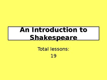 Preview of An Introduction to Shakespeare Scheme of Work