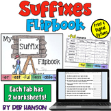 Suffixes Flipbook with Worksheets in Print and Digital: 6 