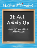 A Math Specialist's Affirmation (Professional Development)