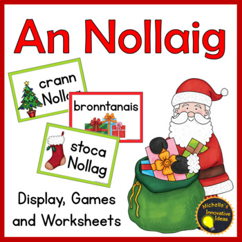 Preview of An Nollaig Display, Games and Worksheets as Gaeilge