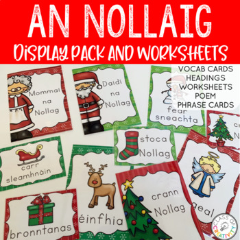 Preview of An Nollaig Irish Display Pack and Worksheets