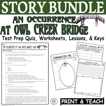 Preview of An Occurrence at Owl Creek Bridge Quiz Activities Lessons Short Story BUNDLE