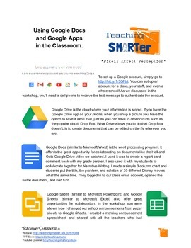 Preview of An Overview of Using Google Apps and Docs in the Classroom