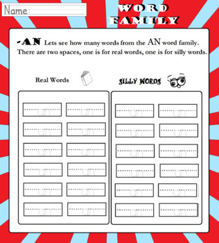 Preview of An Word Family (use with Dr. Seuss Books)
