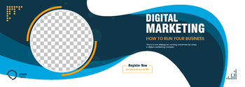 Preview of An abstract digital Marketing banner for presentation template design.
