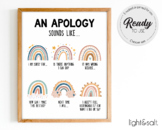 An apology sounds like, How to say I'm sorry poster, class
