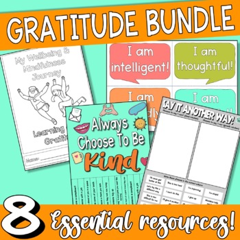 Preview of An attitude of gratitude bundle for developing growth mindset