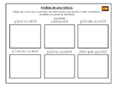 Análisis de una noticia/ News Story Analysis Worksheet in Spanish