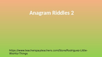 Preview of Anagram Riddles # 2
