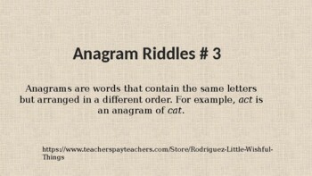 Preview of Anagram Riddles # 3