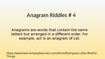 Preview of Anagram Riddles # 4