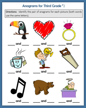 Anagrams for Third Grade (Print + Digital Activity) by The Gifted Writer
