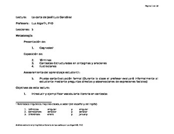 Preview of Análisis de La carta de José Luis González
