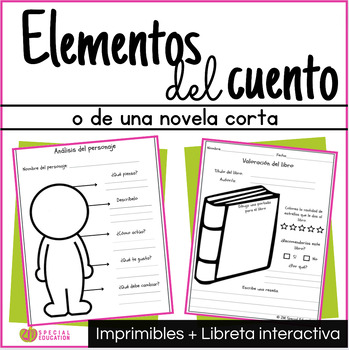 Preview of Elementos del cuento y novela - Organizadores gráficos - Spanish Story Elements