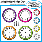 Analog Clock Clip Art Graphics and Templates in Eight Brig