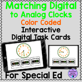 Analog Clock Color Coded Task Cards Digital Activity Speci