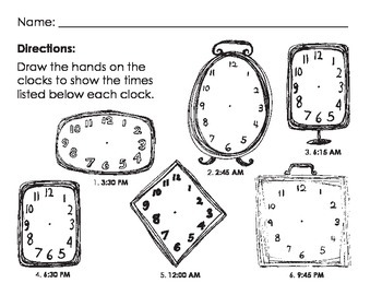 Preview of Analog Clock Exercises