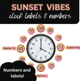 Analog Clock Labels - Sunset Vibes