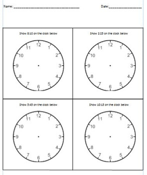 Preview of Analog Clock Practice