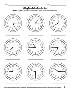 analog clock practice worksheets printables by jason bradford tpt