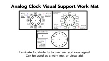 Preview of Analog Clock Visual Support Work Mat