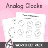 Analog Clocks – 1st, 2nd, 3rd Grade Telling Time Worksheets