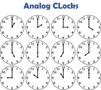 Preview of Analog Clocks Clipart