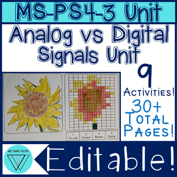 Preview of Analog and Digital Signals Activities - MS-PS4-3 No-Prep Wave Applications Unit