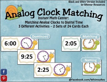 Preview of Analog Time Clock Matching Games