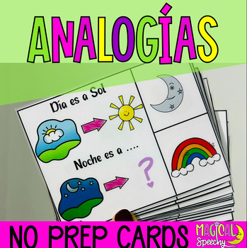 Preview of Analogías - Spanish Analogies Taskcards For Speech Therapy