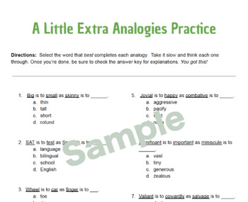 Preview of Analogies: A Little Extra Practice