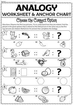 Analogies Activities: 40 Analogy Worksheets with Anchor Charts | TPT