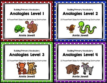 Preview of Analogies BUNDLE Slide Shows Printables and Task Cards