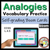 Analogies Vocab Practice BOOM Cards Digital ELAR Activity